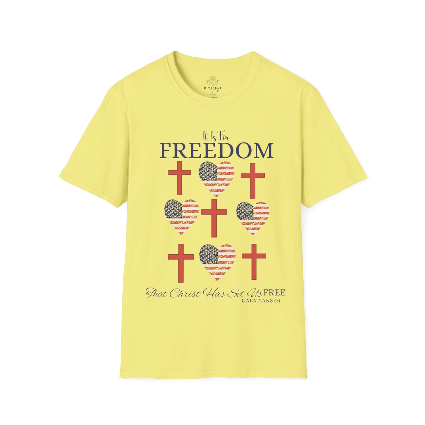 4TH Of July Freedom Bow Cross Heart Patriotic T-Shirt