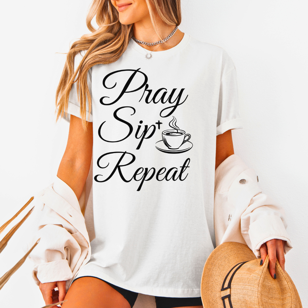 Pray Sip Repeat Unisex T-Shirt