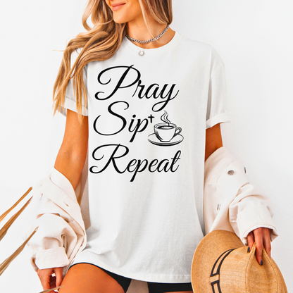 Pray Sip Repeat Unisex T-Shirt