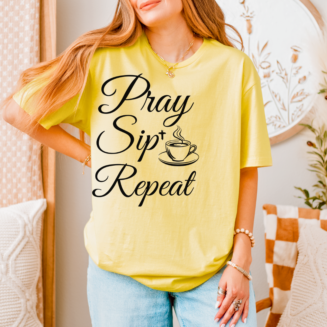 Pray Sip Repeat Unisex T-Shirt