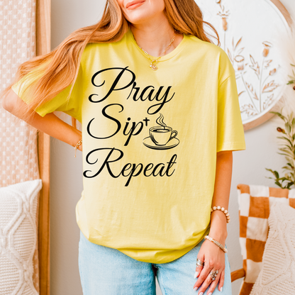 Pray Sip Repeat Unisex T-Shirt