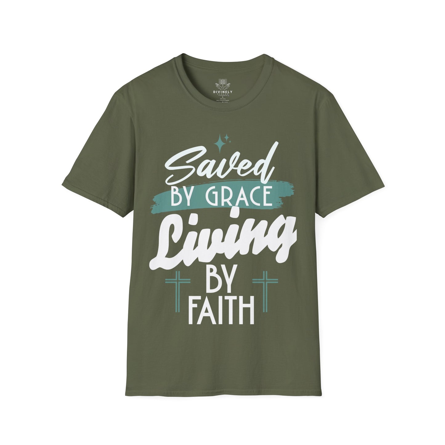 Saved By Grace Living By Faith T-Shirt